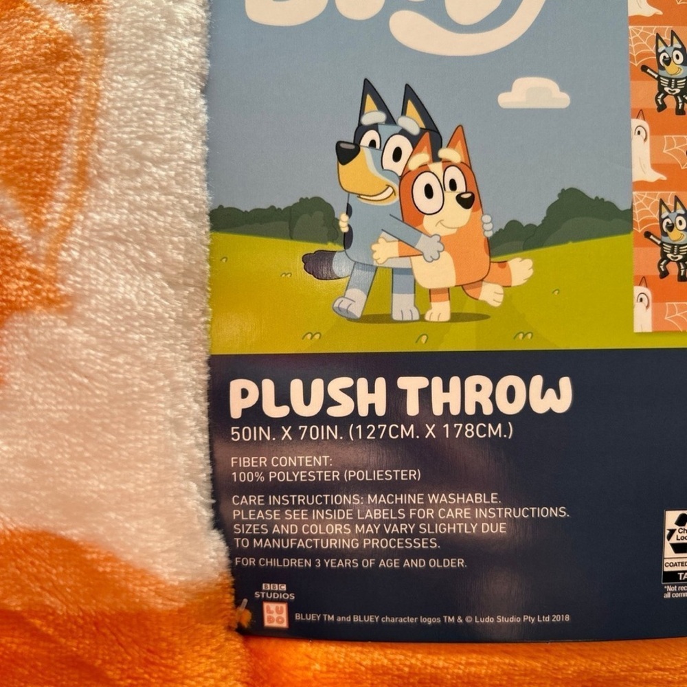 New Bluey Halloween Plush Throw Blanket